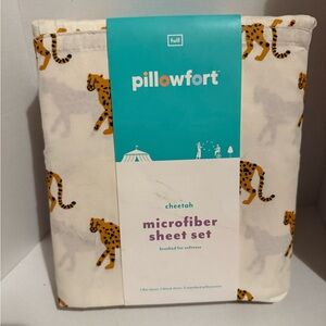 Pillowfort Cheetah Microfiber Sheet Set - White and Tan - Full - NEW